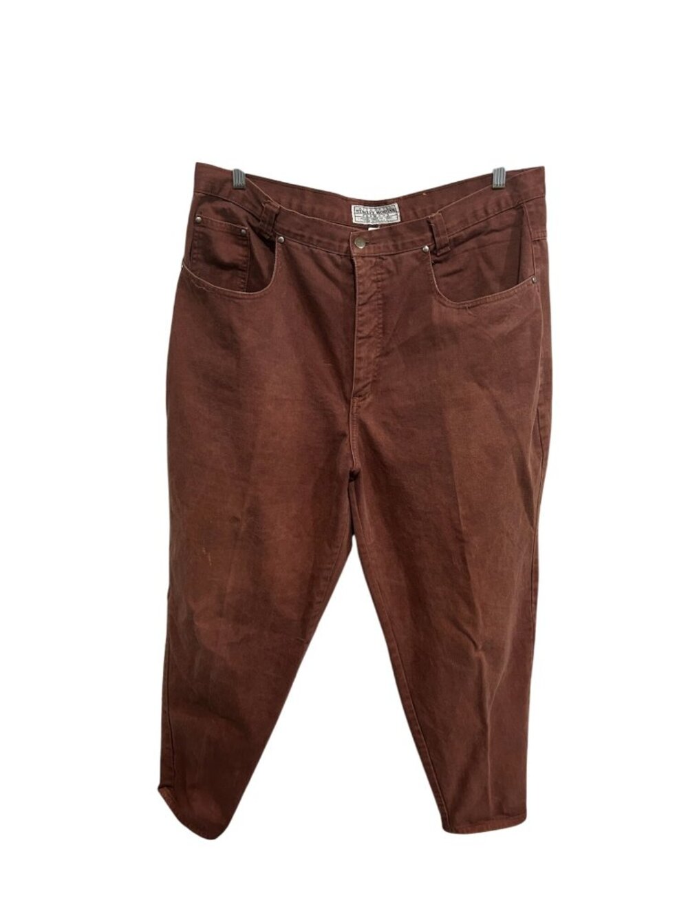 Vintage Stanley Morgan Tapered Leg Jeans Rust Brown Sz 20 Cotton Classic Retro